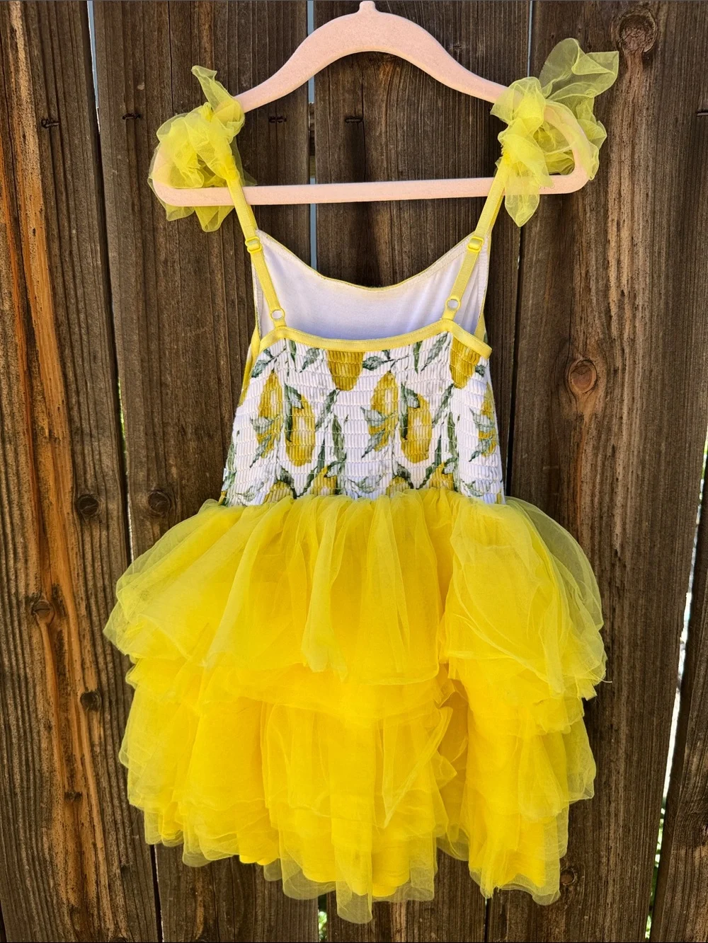 Posh Peanut Limoncello Tulle Smocked Dress